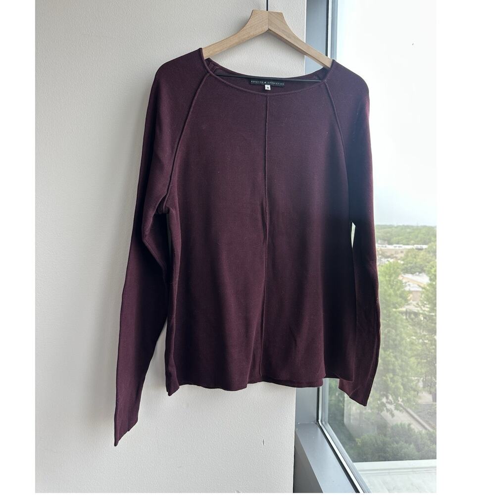 Peruvian Connection Burgundy Pima Cotton Knit Pullover Sweater Women's M